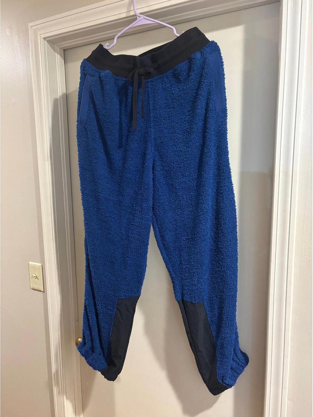 Free People Movement Blue Sherpa Joggers Size M NWT Cozy Lounge Pants $98 MSRP